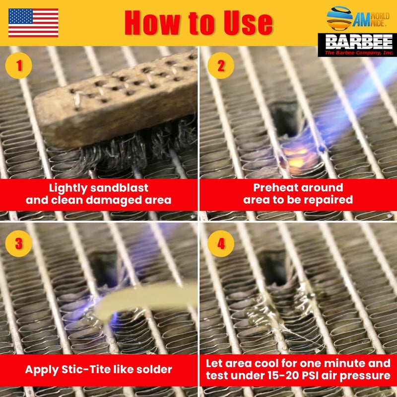 AM WORLDWIDE Stic-Tite Aluminum Radiator Repair Tool - Radiator Repair Epoxy Solder for Leaks and Damage - Durable, Heat-Resistant, All Radiator Types - 1 PIECE, 54â€ - Image 3